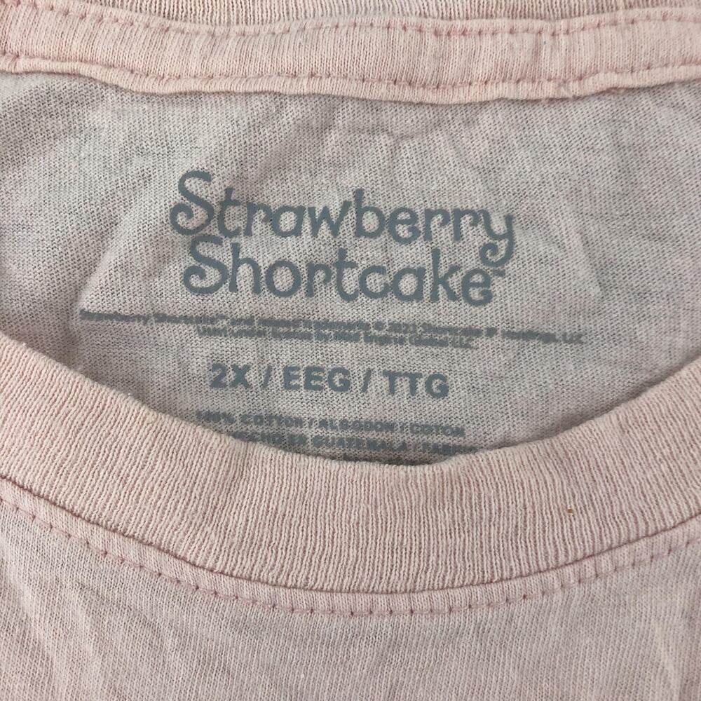 Strawberry Shortcake Shirt Womens 2X Pink Graphic Tee Short Sleeve Crew Neck - Picture 4 of 10